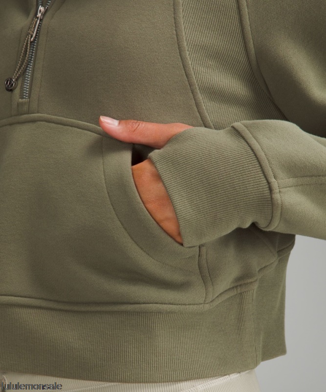 Lululemon Damen DELULU184 | Lululemon Deutschland Medium Olive Scuba Oversize-Hoodie Mit Halbem Reißverschluss